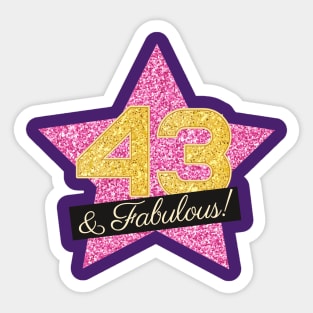 43rd Birthday Gifts Women Fabulous - Pink Gold Sticker